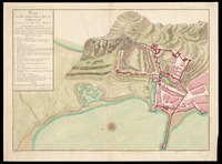 Plan des ville, chateau, mole et baye de Gibraltar Vu du côte du Nord de la montagne / Dessiné... par Longchamps fils ; Tulpin sculpsit.