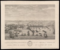 Veu del porto dell entrata e della citta di Malta Peint per Goupy ; Suntach a dirige.