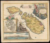 Insularum Maltae et Gozae [cartographic material] : quae sunt Equitum S. Ioannis Hierosolimitani Ordinis Melit. Sedes... / à Ioh. Baptista Homann – הספרייה הלאומית