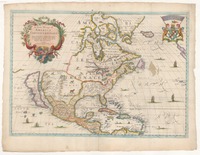 A New Mapp of America Septentrionale Designed by Mousieur Sanson, Geographer to the French King, and rendred into English, and illustrated by Richard Blome, Francis Lamb sculp.