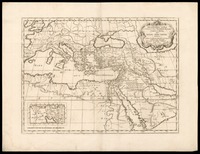 Geographiæ sacræ ex Veteri et Novo Testamento desumptæ tabula prima quæ Totius orbis partes continet / Auctore N. Sanson Avevillæo et Christianiss Galliarum.