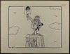 פסל החרות כלוא ודמותו של ח'ומייני [קריקטורה ללא כותרת].