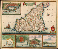 Insula sive Regnum Siciliae urbibus praecipuis exornatum et novissime etitum (Messina, Milazzo, Palermo, Catania, Trapano) / per F. de Wit.