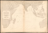 Carte général de la Mer des Indes Océan Atlantique méridional dressée apres les derniers documents Anglais Publiée par Robiquet Hydrogrpahe.