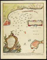 Draught of ye bay of Bulls between the town of Rotta and fort St.Catherine under the command... / J. Basire sculp.