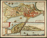 Nouveau plan de la ville de Gibraltar Située au detroit de ce nom... / Par N.de Fer ; A. Coquart Sculp.