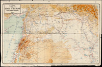 Carte des Etats du Levant Sous mandat Français.