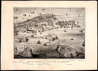 Vue et plan de L'ile et du port de Cronstadt