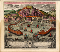 Prospetto vero del Porto e della Citta di Trieste Esibito da Alberto Carlo Seutter ; Herausgegeben vom Albrecht Carl Seuttern.
