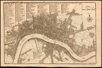 Plan des Villes de Londres et de Westminster et de leurs Faubourgs avec le Bourg de Southwark par de Fer ; C. Inselin sculps.