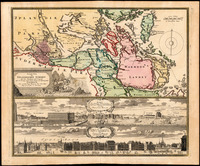 Accurate carte der uplandischen scherten mit der situation und gegend und die Königliche schweische haupt und residentz-stadt Stockholm edirt von Ioh. Bapt. Homann.