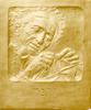 אישה יהודיה מבוגרת (זקנה), ריקוע נחושת פרי יצירתו של הפסל והאמן היהודי בוריס שץ.