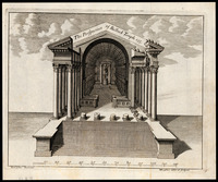 The Perspective of Balbeck Temple / M.Burghers delin et Sculpsit.