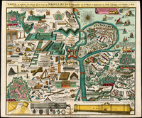 Tafel in Welcher alle gehorige Werck-zeuge zur Kriegs-Kunst, Vestungs-Bau und Artillerie, zu Belagerund der Staette, Vestungen und Schlosser, in Feld Schacten, Heer Lager und Lager Plaetzen, auch allerly Schif und See-Materialien vorgestellt werden. [illustration] von Matthaeus Seutter.