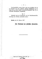 Hauptkassen- und Deposital-Ordnung für die Verwaltung der jüdischen Gemeinde zu Berlin.