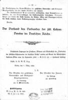 Satzungen der Pensions-, Witwen- und Waisenkasse des "Verbandes der Jüdischen Lehrervereine im Deutschen Reiche".