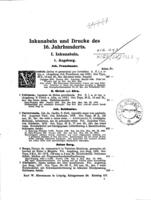 Inkunabeln und Drucke des 16. Jahrhunderts.