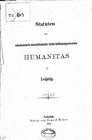 Statuten des Akademisch-israelitischen Unterstützungsvereins Humanitas zu Leipzig.