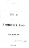 Statut der Antisemiten-Liga : revidirt im Januar 1881.