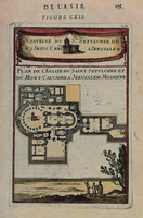 Plan de l'Eglise du Saint Sepulchre et du Mont-Calvaire a Jerusalem moderne.