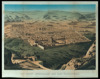 Die Stadt Jerusalem aus der Vogelschau
