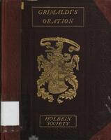 Grimaldi's funeral oration January 19, 1550, for Andrea Alciati : in photo-lith fac-simile : with a translation into English / edited by Henry Green.
