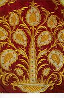 Gold, silver and silk thread embroidery on velvet Man's ceremonial coat, Bokhara Jews.
