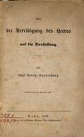 Ueber die Vereidigung des Heeres auf die Verfassung.