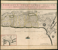 Palestinae sive Terrae Sanctae quae et Promissionis nova tabula ad SS.Bibliorum intelligentiam delineata ex Christiano Adrichomio collecta. A. Peyrounin fecit.