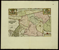 De Gelegentheyt van't Paradys ende t'Landt Canaan, mitsgaders de eerst bewoonde Landen der Patriarchen uyt de H.Schrifture en verscheyden auctoren by een gestelt / door Nicolaes Visscher. Broeck sculpsit.
