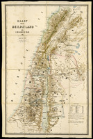 Kaart van het Heilige Land door C.W.M. Van de Velde. Uitgave van W. H.Kirberger.