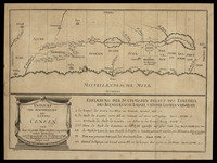 Entwurf und Eintheilung des Landes Canaan nach dem Gesichte Ezechielis Cap.XLVIII wie solche von dem Herrn Abt. Calmet entworfen worden Pueschel sc. L.