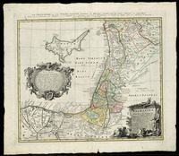 Palaestina seu Terra olim Sancta tum duodecim tribubus distributa, tum a Davide et Salomone... et Terra Gosen delineavit I.C. Harenberg.