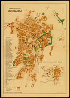 Tourist guide map Jerusalem.