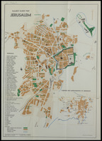 Tourist guide map Jerusalem.