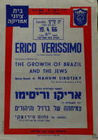 Erico Verissimo - Will lecture in English on: The growth of Brazil and the jews.