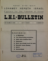 L. H. I. - BULLETIN - FIGHTERS FOR THE FREEDOM OF ISRAEL - no. 5(1) – הספרייה הלאומית