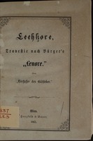 Leehssore, Travestie nach Bürger's "Lenore" / vom Verfasser des Gütsteher.