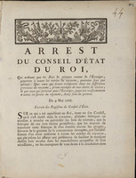 Arrest du Conseil d'État du roi, qui ordonne que les bois de teinture venant de l'étranger, payeront à toutes les entrées du royaume, quarante sous par quintal : que ceux qui seront transportés dans les différentes provinces du royaume, seront exempts de tous droits de traites; & que ceux qui sortiront pour l'étranger, payeront uniformément à toutes les sorties du royaume, douze sous du quintal : du 9 mai 1766 : extrait des Registres du Conseil d'État / signé, Phelypeaux.