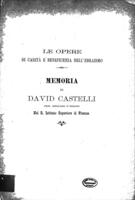 Le opere di carità e beneficenza nell'Ebraismo : memoria / di David Castelli.