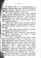 Maurycy baron Hirsch i jego dzialalnosc filantropijna.