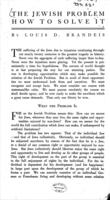 The Jewish problem: how to solve it / by Louis D. Brandeis.