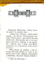Stosunek Adama Mickiewicza do Żydów / szkic W. Feldmana.