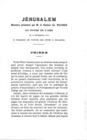 Jerusalem : discours prononcé au Foyer de l'Ame le 16 Décembre 1917 a l'occasion de la prise de Jérusalem / par Charles Wagner (d'après la sténotypie).