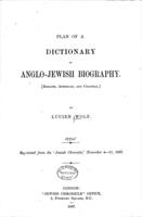 Plan of a dictionary of Anglo-Jewish biography : (English, American, and colonial.).