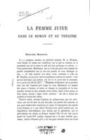 La femme juive dans le roman et au theâtre : conférence faite à la Société des études juives ... / par Maurice Bloch.