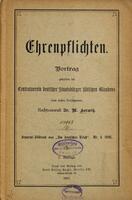 Ehrenpflichten : Vortrag, gehalten im Centralverein deutscher Staatsbürger jüdischen Glaubens vom ersten Vorsitzenden / M. Horwitz.