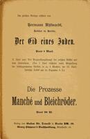 Der Gipfel jüdischer Frechheit : das Gesetz ist tot, es lebe Bleichröder! / Hermann Koniecki ; herausgegeben von Hermann Ahlwardt.