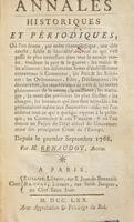 Annales historiques et périodiques : Depuis le premier Septembe 1768 / Claude Renaudot.