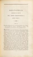 Aristotelis De rhetorica libri tres : ad fidem manuscriptorum recogniti, cum versio Latina : altero volumine continentur animadversiones variorum.